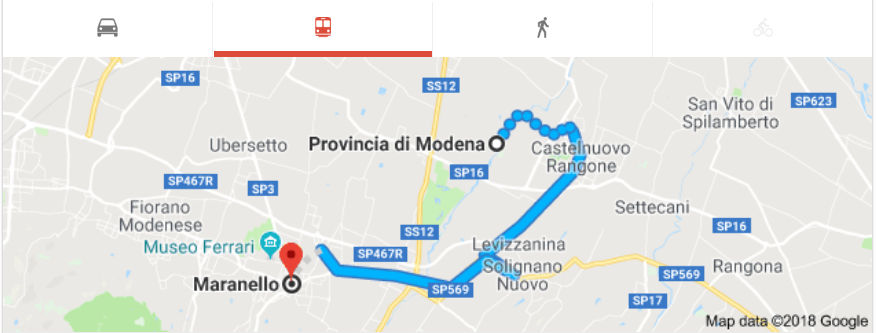 mappa Modena Maranello